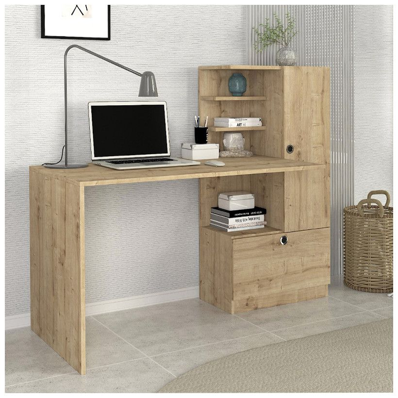 Γραφείο εργασίας Merino  χρώμα sapphire oak 149,5x61,8x120εκ.