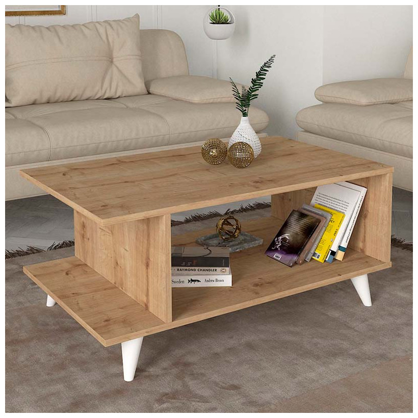 Τραπεζάκι σαλονιού Titus  χρώμα sapphire oak 100x60x45εκ.