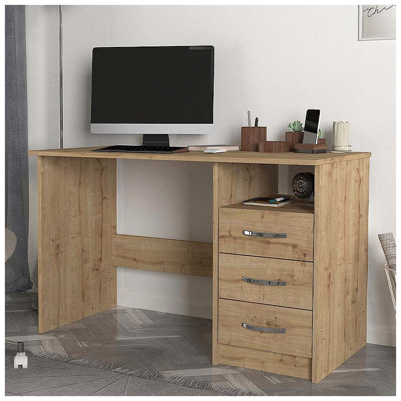 Γραφείο εργασίας Eldoris  χρώμα sapphire oak 120x60x75εκ.