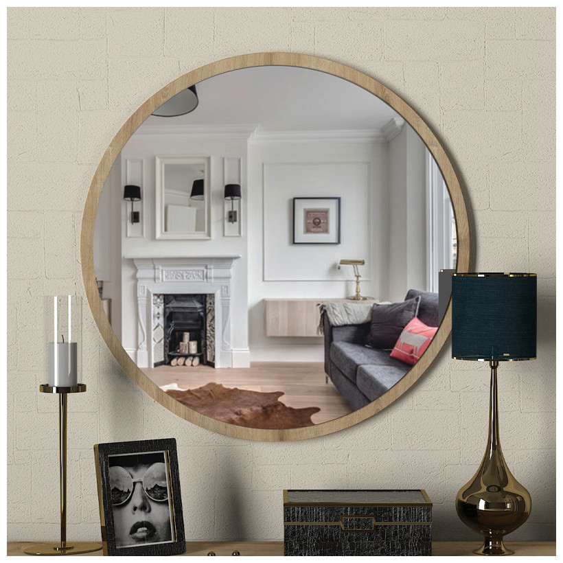 Καθρέπτης τοίχου Glob Μegapap χρώμα sapphire oak 59x2x59εκ.