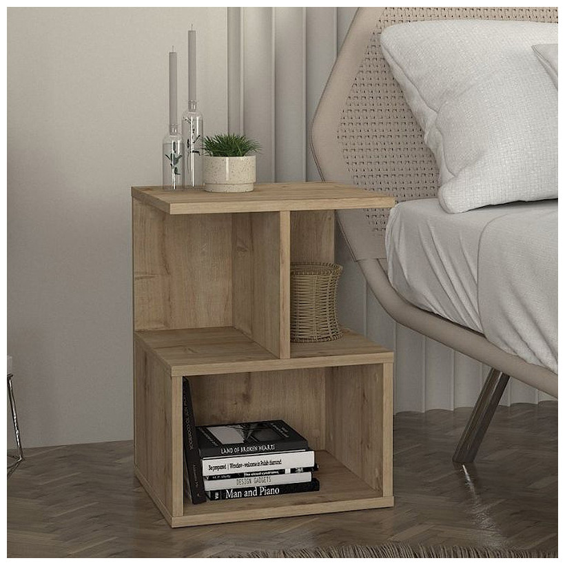 Κομοδίνο - Τραπεζάκι βοηθητικό Entiero  χρώμα sapphire oak 39,8x35x54,6εκ.