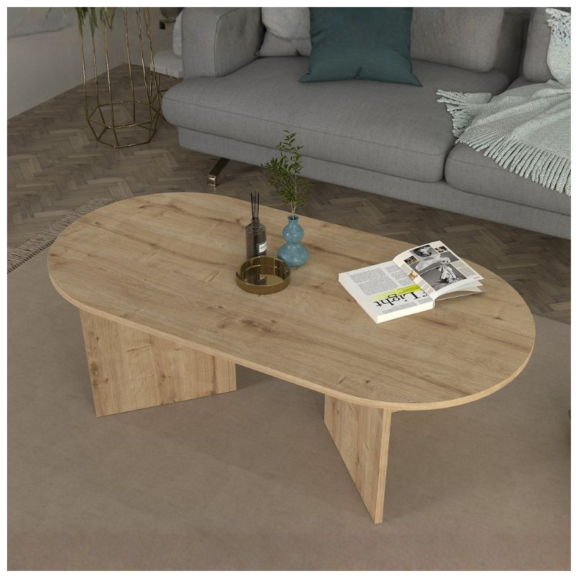 Τραπεζάκι σαλονιού Cortado  χρώμα sapphire oak 120x60x39,6εκ.