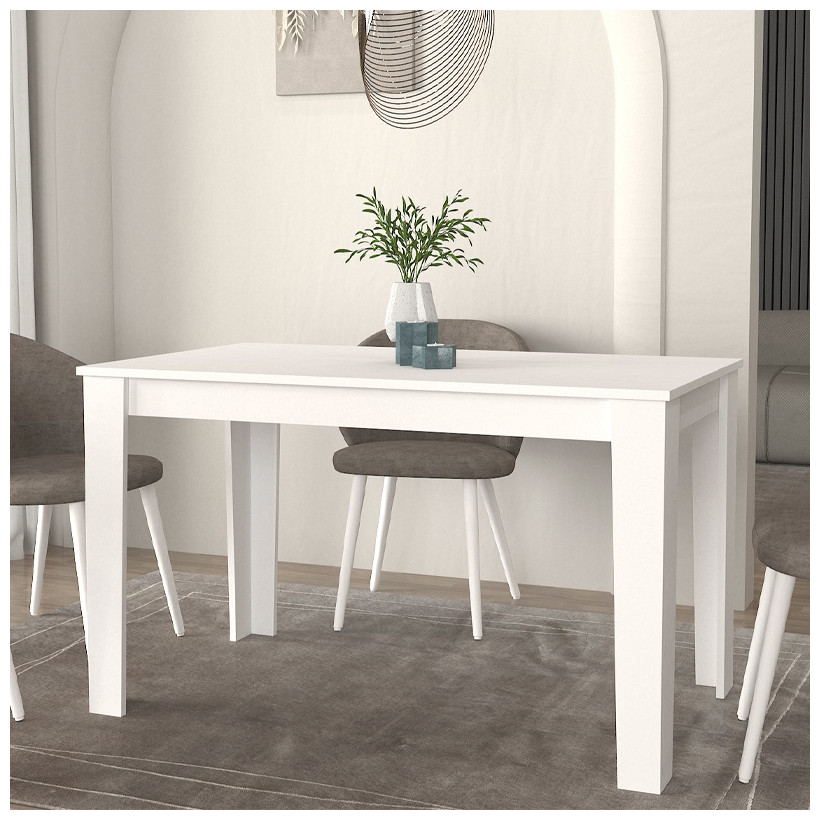 Τραπέζι Darlen  χρώμα λευκό 125x72x74εκ.