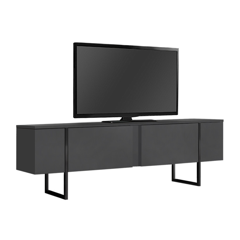 Έπιπλο τηλεόρασης Luxe  χρώμα ανθρακί 180x30x50εκ.