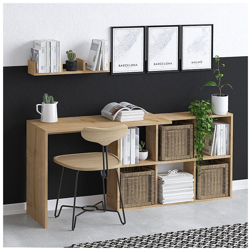 Γραφείο εργασίας Blake  χρώμα φυσικό οξιάς 145x45x74εκ.