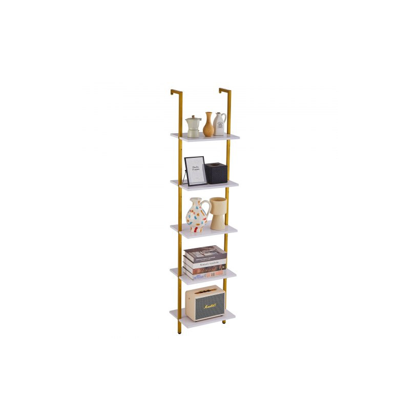 VEVOR  Ράφι Βιομηχανικού Στυλ 5 Επιπέδων 39.6x30cm Τοίχου Χρυσό Λευκό JSGZWJFGHMBJKXPV1V0