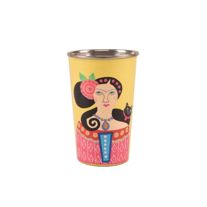 Ποτήρι Frida Kahlo Κίτρινο ανοξείδωτο 