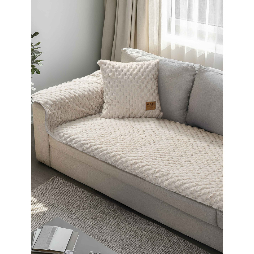 Μεμονωμένο γούνινo κάλύμμα MAISONY BEIGE Μπεζ Μεμονωμένο γούνινο κάλυμμα για τριθέσιο καναπέ  180 x 90 εκ. MADI