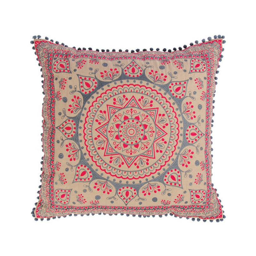 Μαξ. 60x60 Mandala Ροζ/Γκρι