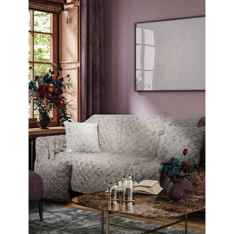 Ριχτάρι OBLONG BEIGE Μπεζ Ριχτάρι τριθέσιου καναπέ: 180 x 300 εκ. MADI