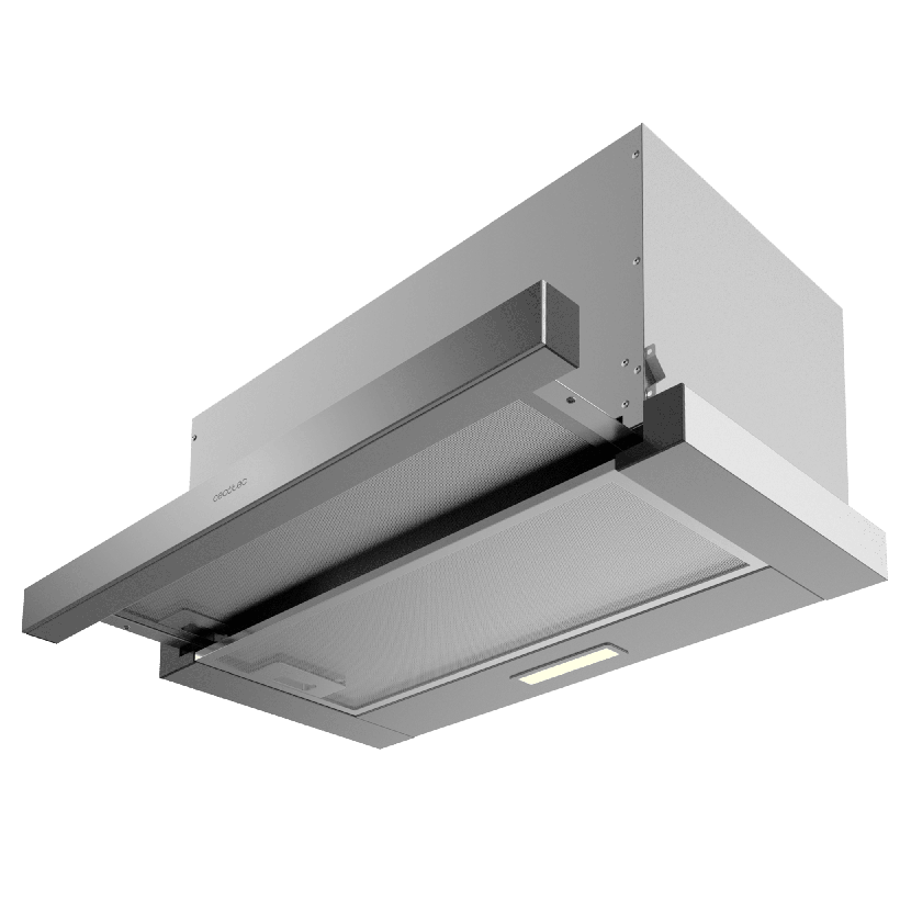 CECOTEC  Τηλεσκοπικός Απορροφητήρας Bolero Flux TLM 603500 Inox, 60cm, 350m³/h, 70W, Κλάση A, 2 Ταχύτητες, Φίλτρο Άνθρακα  CEC-02861