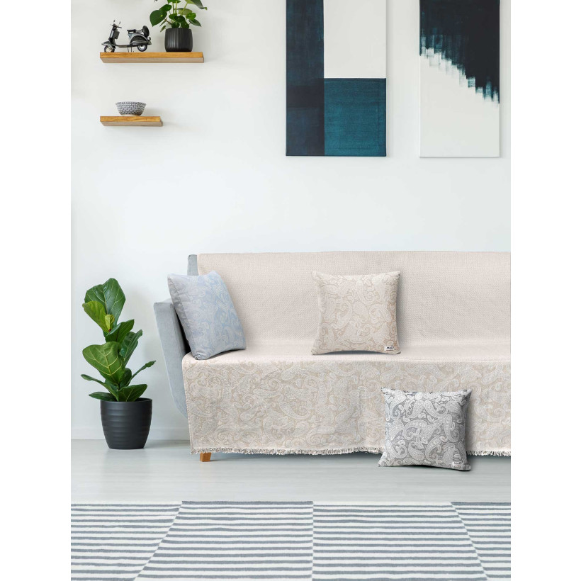 Ριχτάρι ROCOCO BEIGE Μπεζ Ριχτάρι διθέσιου καναπέ: 170 x 250 εκ. MADI