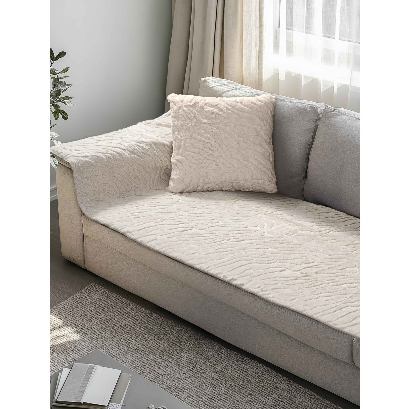 Μεμονωμένο γούνινo κάλυμμα SERANI BEIGE Μπεζ Μεμονωμένο γούνινο κάλυμμα για τριθέσιο καναπέ  180 x 90 εκ. MADI