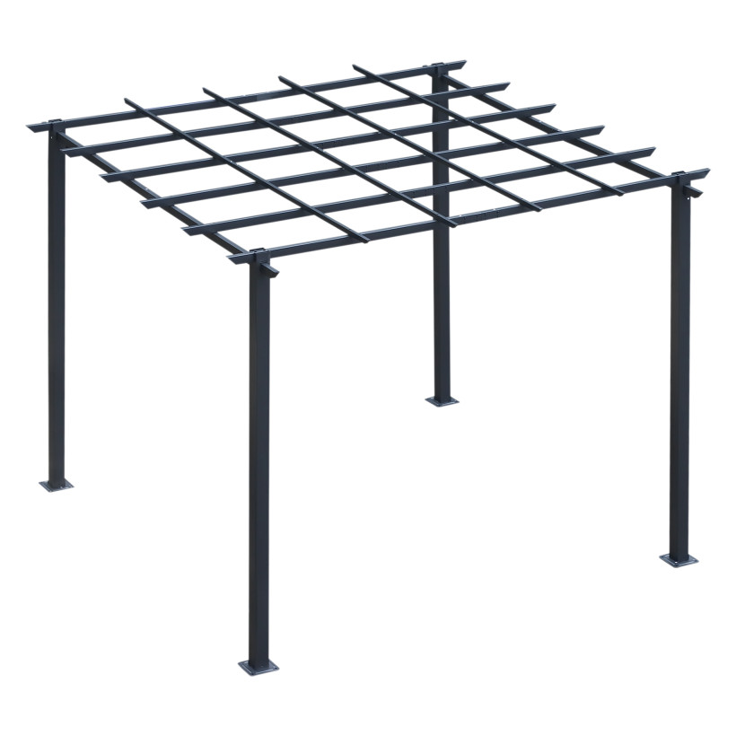 Δομή Outsunny Garden Pergola σε μαύρο μέταλλο 300 x 300 x 230 cm 845-231
