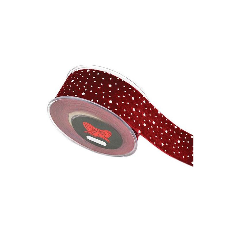 Κορδέλα 4,5μ. DIAMOND VELVET 4.3εκ. - Κόκκινη
