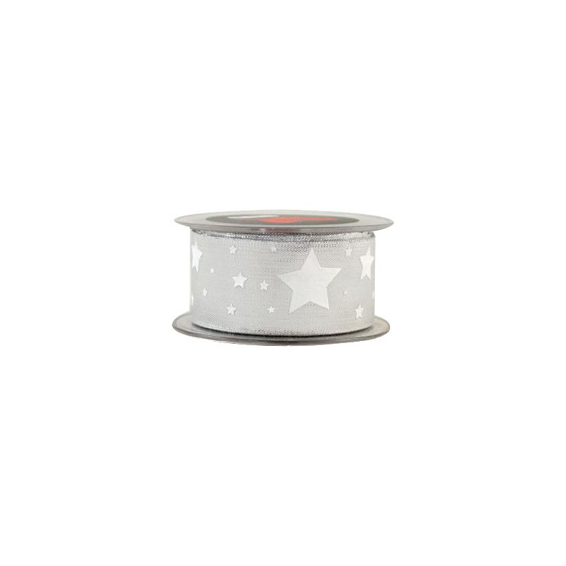 Κορδέλα 9μ. GLOSS LITTLE STAR 38χιλ.-ΑΣΗΜΙ-ΛΕΥΚΟ