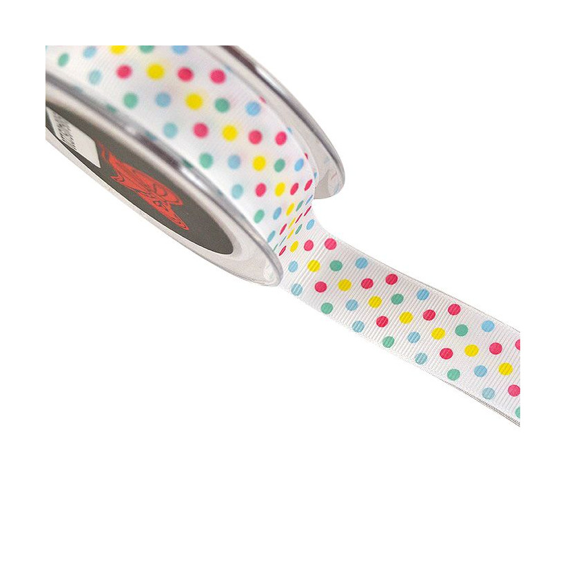Κορδέλα GRO COLORFULL DOTS 23χιλ.X9μ. πολύχρωμη