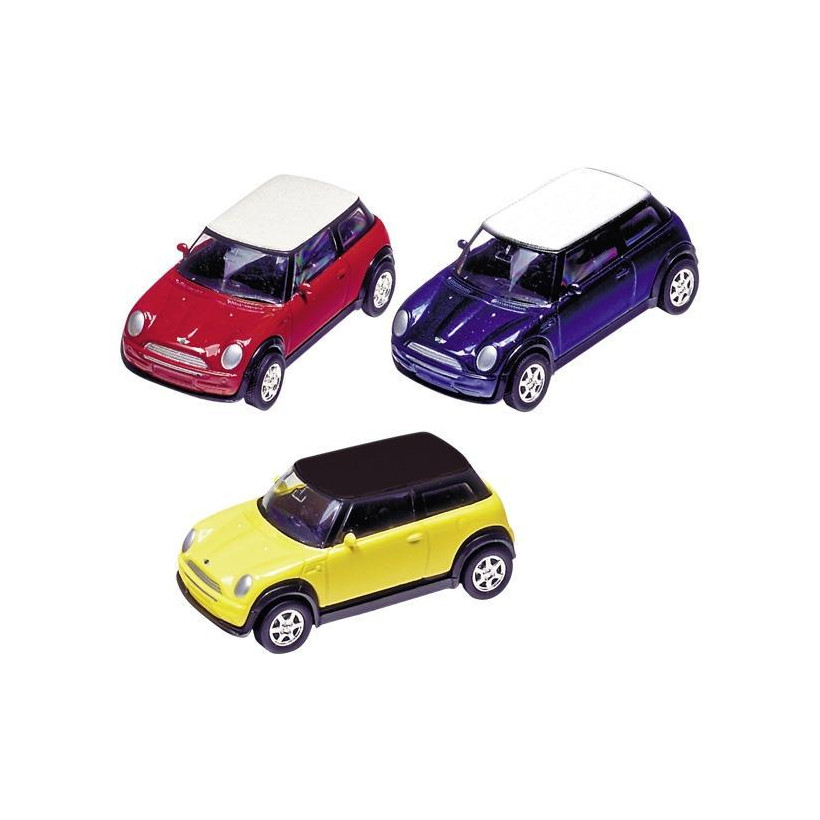 Goki αυτοκινητάκια μεταλλικά "Mini Cooper 2001" 7εκ. σε 3 χρώματα - 12 ΤΕΜ