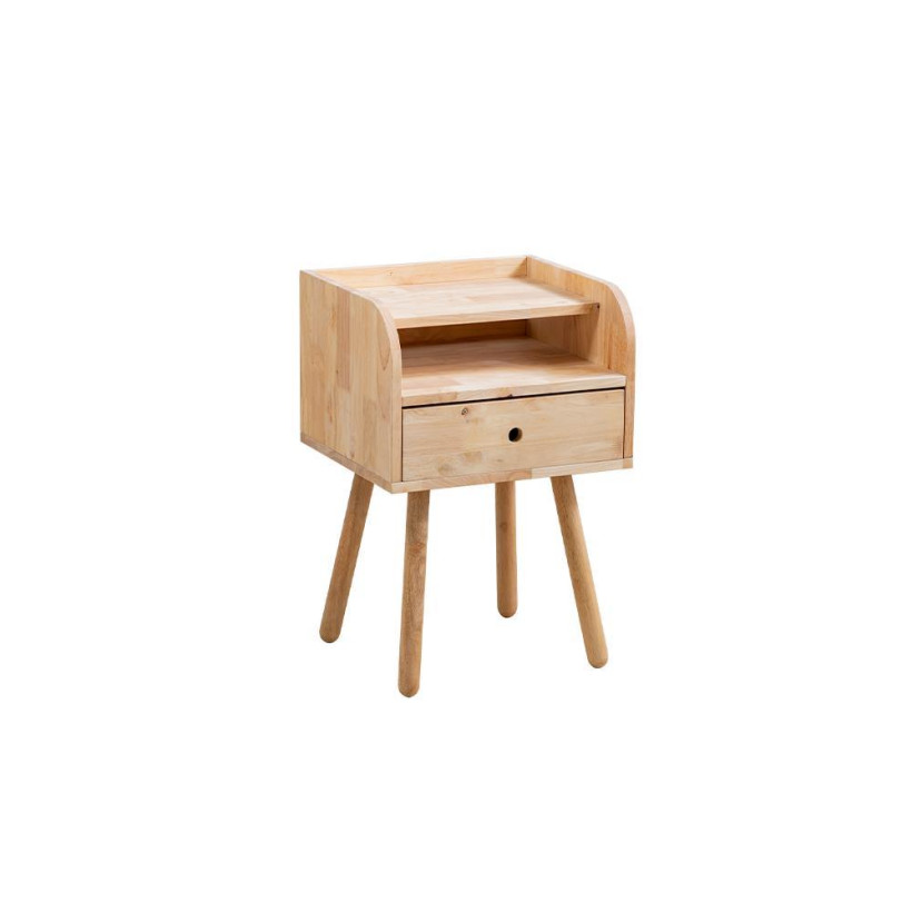 Κομοδίνο Nextdeco Natural μασίφ ξύλο Υ67x45x40εκ.