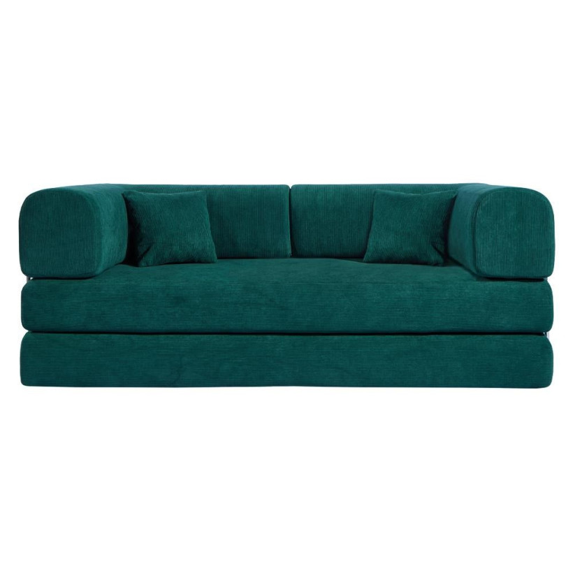 Compressed Nextdeco τριθέσιος καναπές-κρεβάτι πράσινος 200x100x75εκ.