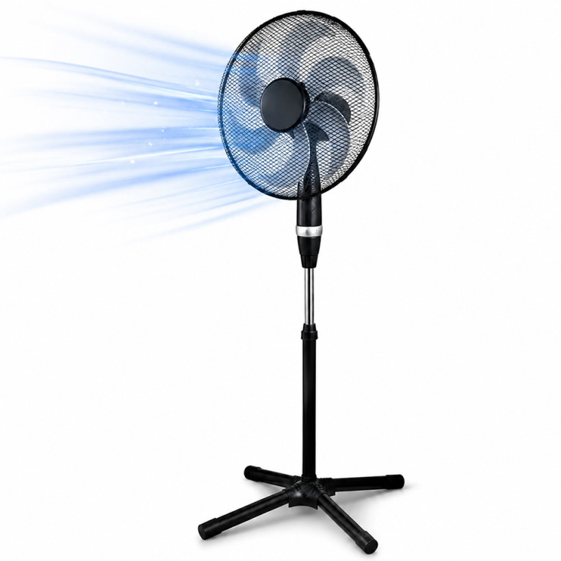 BAKAJI Ανεμιστήρας Δαπέδου 75W με 6 Πτερύγια, 40cm και 3 Ταχύτητες 02002312