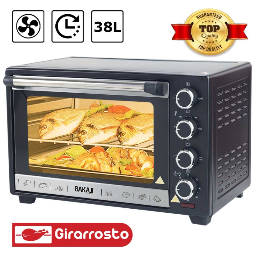BAKAJI Ηλεκτρικός Φούρνος Με Αέρα Fornetto 38 Lt στα 1600W με Grill και Γυροσκοπική Λειτουργία 02839788