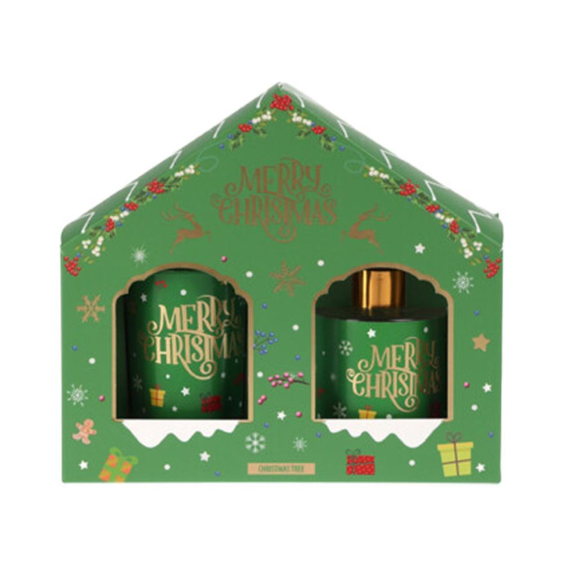 Σετ αρωματικό diffuser - κερί Χριστουγεννιάτικο Christmas Tree