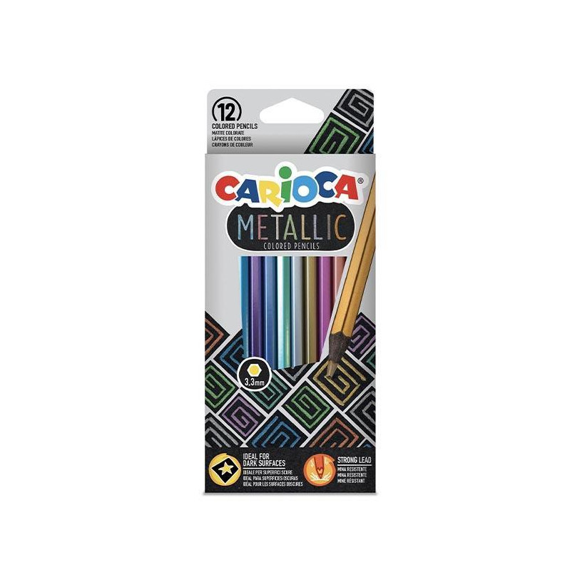 Carioca ξυλομπογιές με 12 μεταλλικά χρώματα - 12 ΤΕΜ