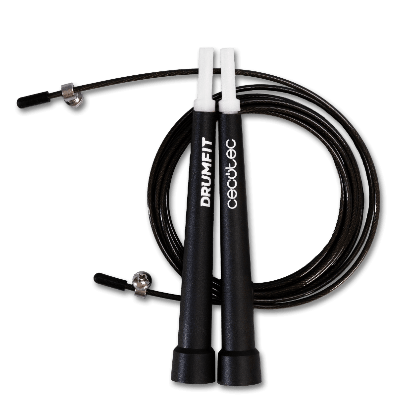 CECOTEC  Επαγγελματικό Σχοινάκι DrumFit Speed Rope από Ατσάλι με Εργονομικές Λαβές για Προπονήσεις Υψηλής Έντασης, Ρυθμιζόμενο, 300 εκ. με Σύστημα SmoothBearing 360º  CEC-07130