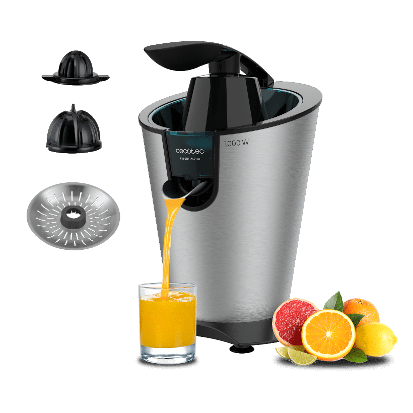 CECOTEC Ηλεκτρικός Αποχυμωτής με Βραχίονα EssentialVita PowerFresh 1000 Inox , 1000W, Ανοξείδωτο Σώμα & Φίλτρο, 2 Αποσπώμενοι Κώνοι CEC-03889