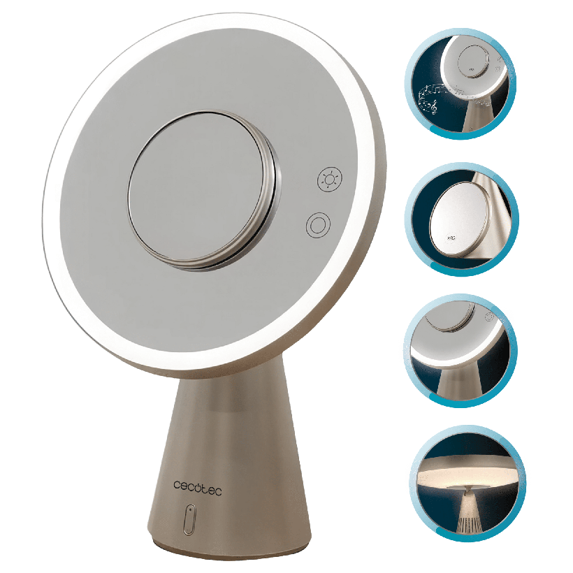 CECOTEC Καθρέφτης Μακιγιάζ LED Επαναφορτιζόμενος FaceCare Mirror&Sound με Ηχείο και Μεγεθυντικό Φακό CEC-122545