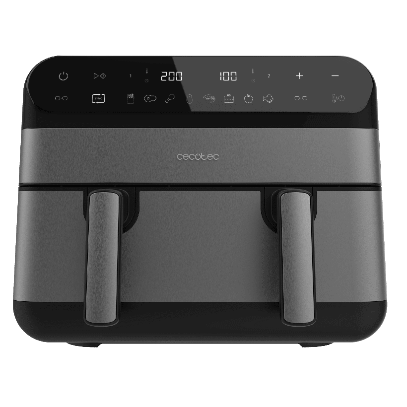 CECOTEC Ψηφιακή Φριτέζα Αέρος 9L Advance 9000 Full Inox 2800W με Κινητό Διαχωριστικό και Διπλό Καλάθι CEC-109141