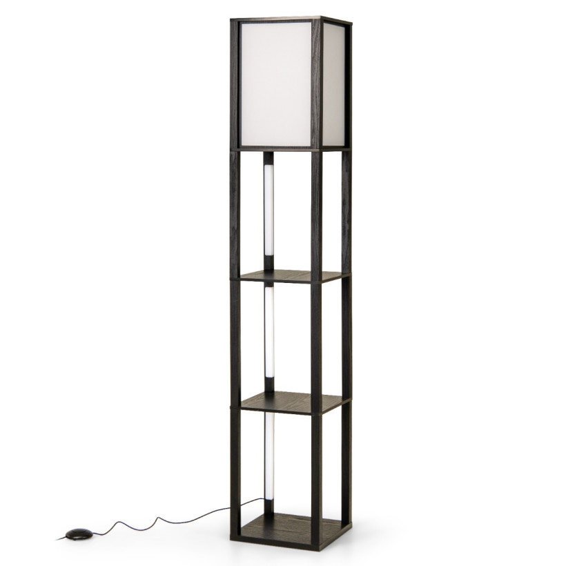 Costway Πολυλειτουργική Επιδαπέδια Ραφιέρα 29 x 29 x 163 cm με Ρυθμιζόμενο LED Φωτισμό EU10160DE