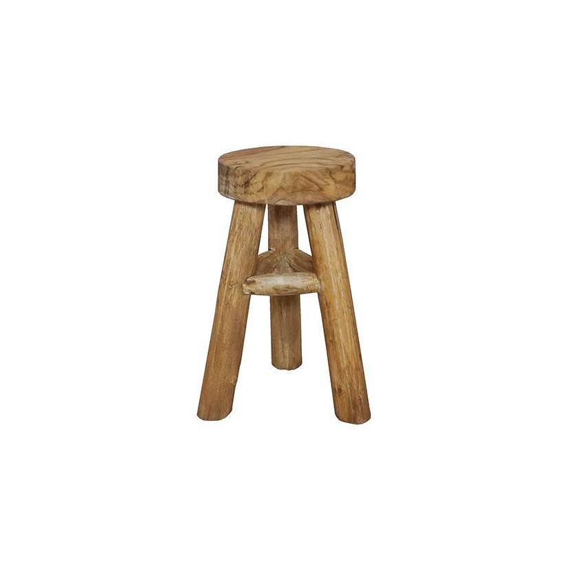 Σκαμπό στρογγυλο Nextdeco Tribeca ανακυκλωμένο ξύλο teak Υ40xØ27εκ.