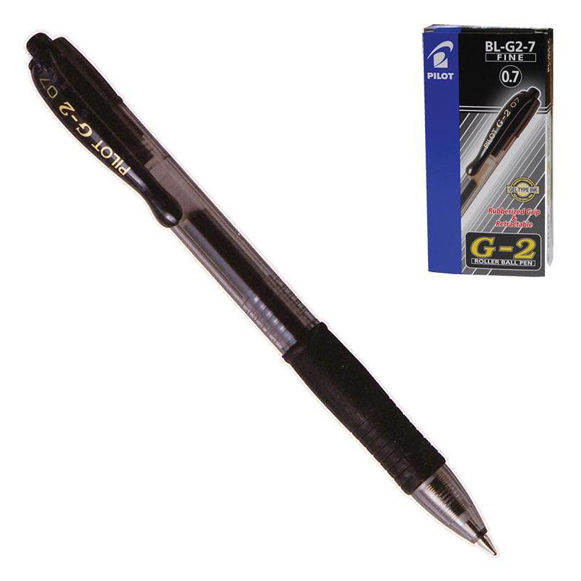Pilot στυλό gel G2 fine μαύρο 0,7mm - 12 ΤΕΜ