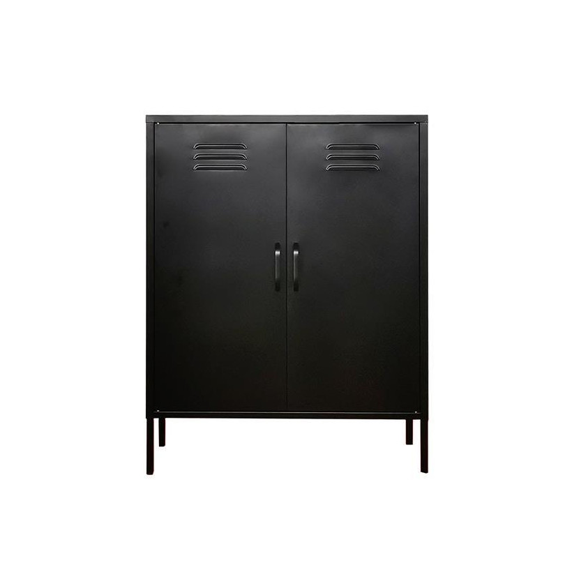 Ντουλάπα μεταλλική Nextdeco δίφυλλη μαύρη Υ102x80x40εκ.