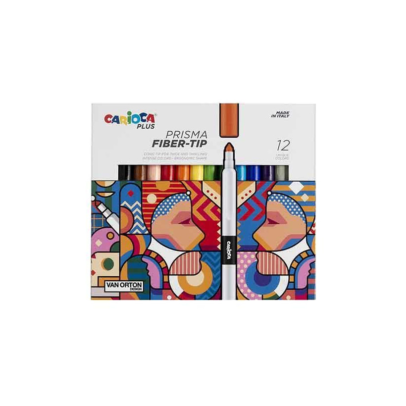 Carioca Plus Prisma Fiber-tip μαρκαδόροι 12 χρωμάτων