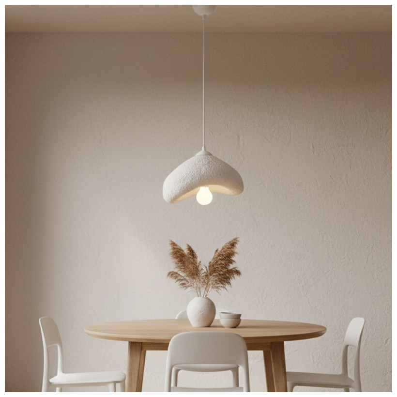 Φωτιστικό οροφής Luna  E27 fiberglass μονόφωτο χρώμα λευκό 30x21x120εκ.