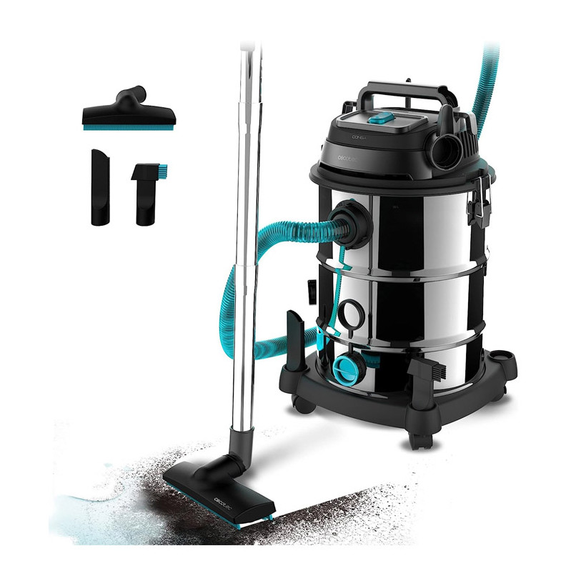 Ηλεκτρική Σκούπα για Στερεά και Υγρά 16 Lt 1200 W Cecotec Conga RockStar Wet&Dry Steel CEC-08113