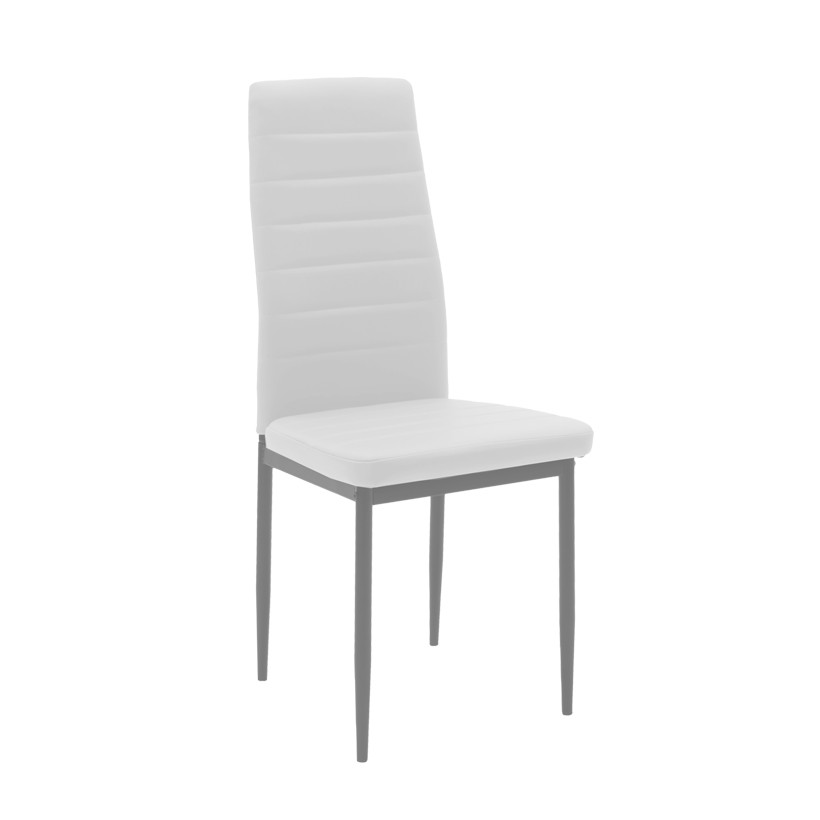 Καρέκλα Parker  μέταλλο-PU λευκό-ανθρακί πόδι 42x48x98εκ - 4 ΤΕΜ
