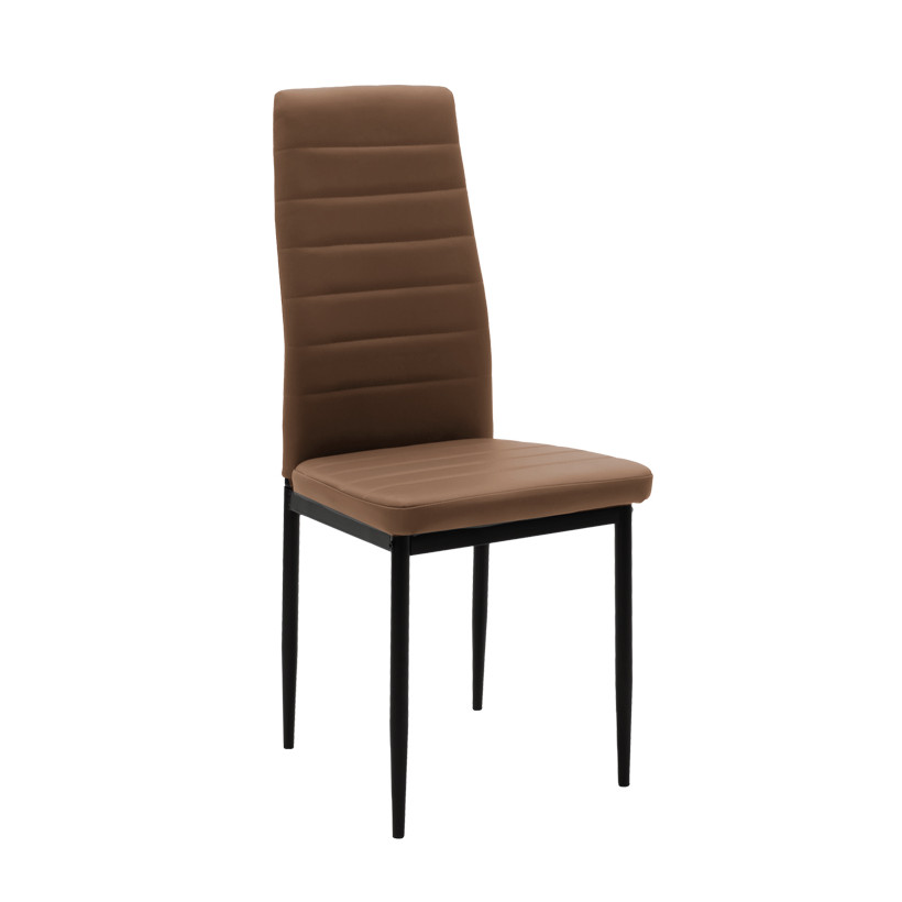 Καρέκλα Parker  PU καφέ-μαύρο πόδι 42x48x98εκ - 4 ΤΕΜ