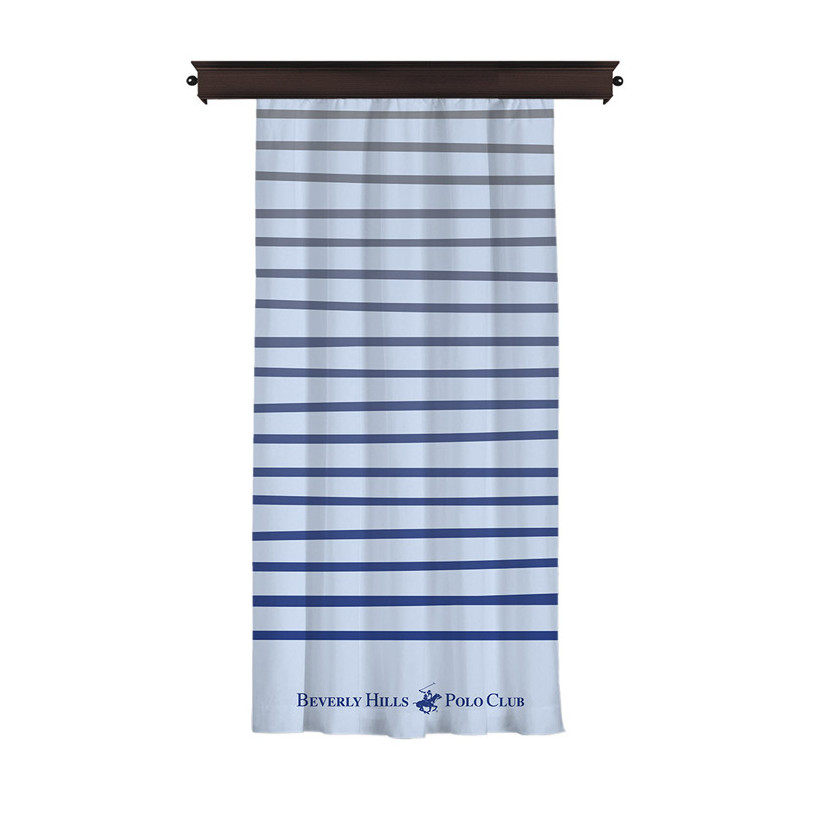 Κουρτίνα με Τρουκς 140 x 260 cm Χρώματος Λευκό Beverly Hills Polo Club 176BHP8811