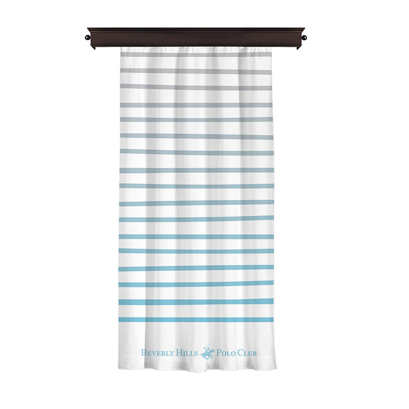 Κουρτίνα με Τρουκς 140 x 260 cm Χρώματος Λευκό Beverly Hills Polo Club 176BHP8807