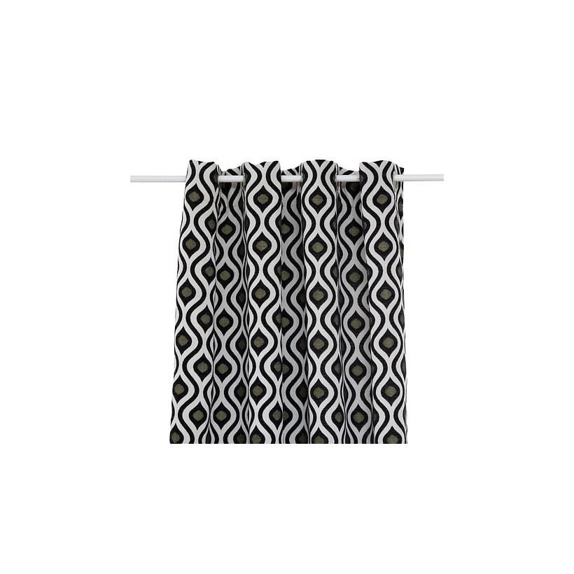 Κουρτίνα Jacquard Twisted Lime - 140 x 260 cm, Μαύρο & Λευκό 209079 Atmosphera