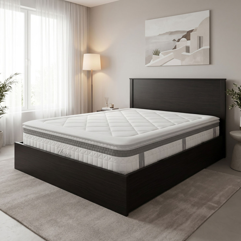 Κρεβάτι με στρώμα Athos Utopia  wenge 160x200εκ