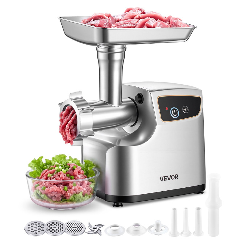 VEVOR Ηλεκτρικός Κρεατομύλος #8 700W 2,3 kg/λεπτό με 3 Δίσκους Άλεσης, 3 Σωλήνες Λουκάνικου & Kit Kubbe SYTMDDJRJQSYWRGJT001V2