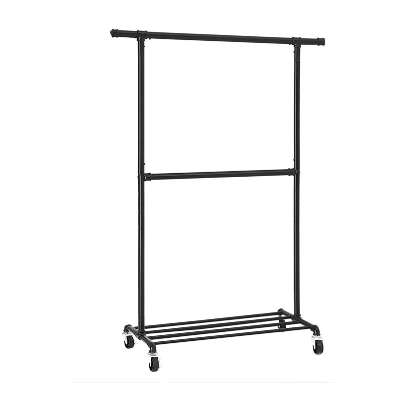 Μεταλλική Κρεμάστρα Ρούχων Δαπέδου 130 x 198 x 49 cm με Ρόδες Songmics HSR62BK