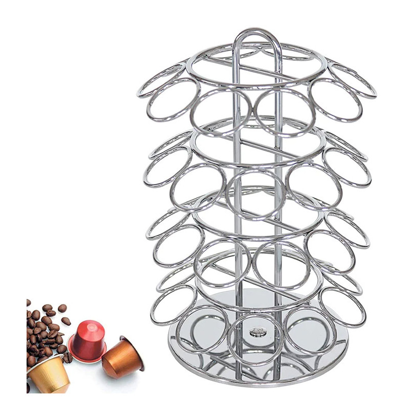 Μεταλλική Περιστρεφόμενη Βάση για 40 Κάψουλες Καφέ 34 x 12.2 x 11.8 cm Bakaji 02839070