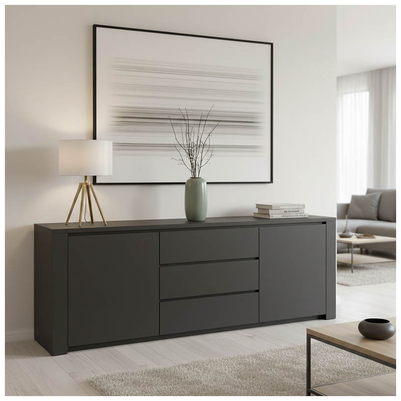 Μπουφές Kalya  σε ανθρακί απόχρωση 220x49x89.5εκ
