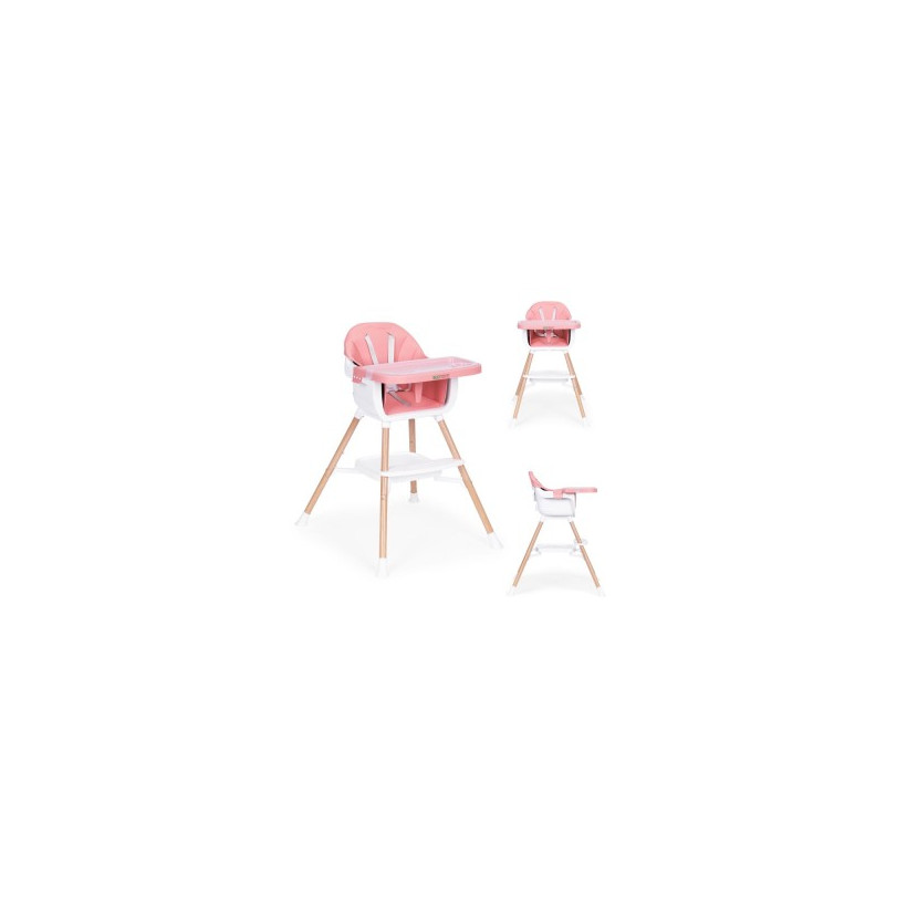ECOTOYS Καρεκλάκι φαγητού για παιδιά 2 σε 1 ροζ HC508-Pink